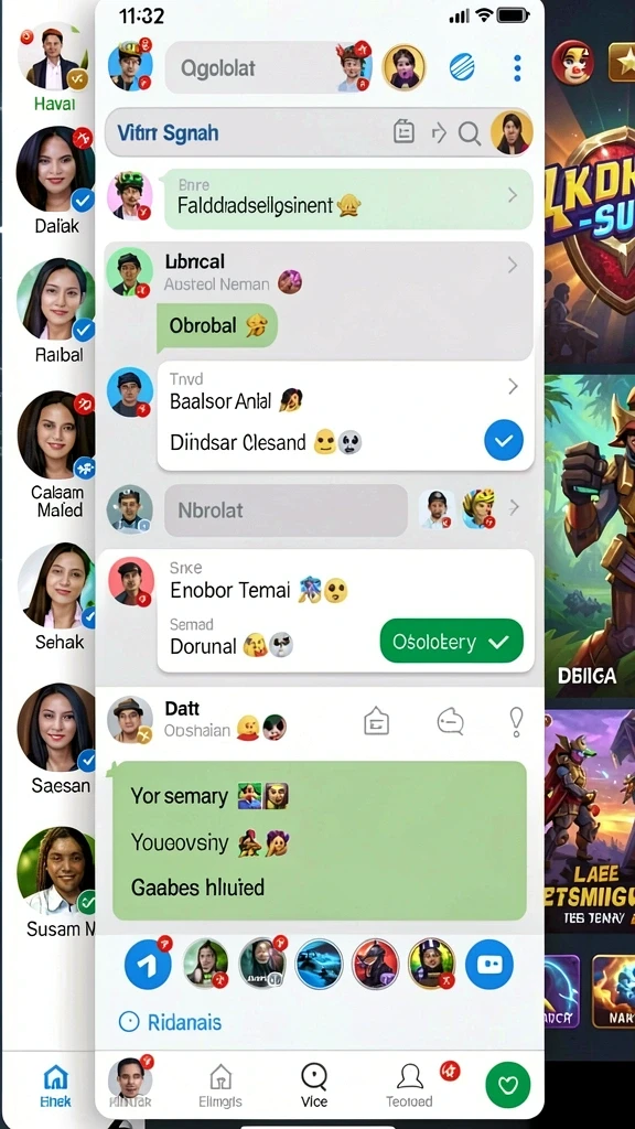 rajaclub - Fitur chat untuk berinteraksi dengan pemain lain.